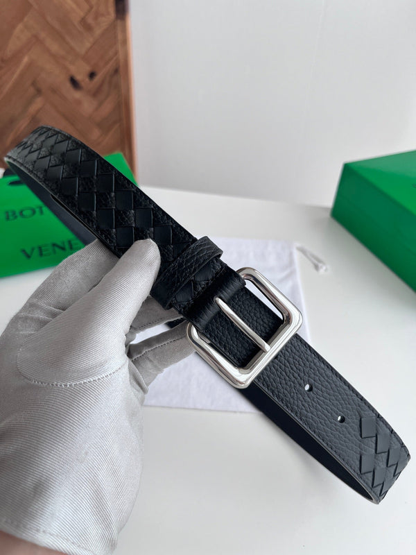 BV Intrecciato Belt 3.5CM Woven Leather 216755