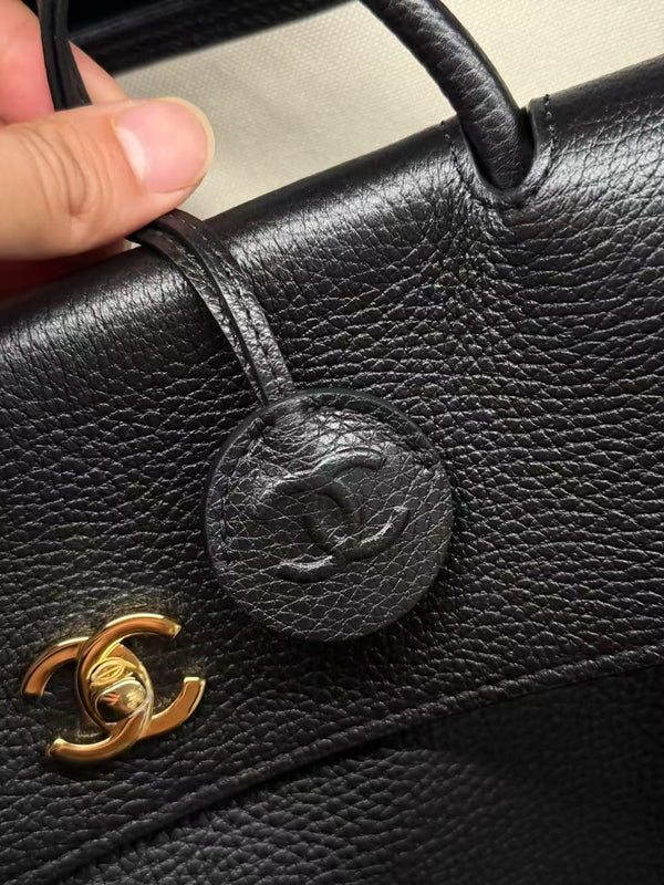 CC 2026 Large Shopping Bag 42cm Black Grain Calfskin