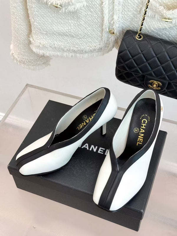Chanel 2026 High-heeled Pump White Sheepskin