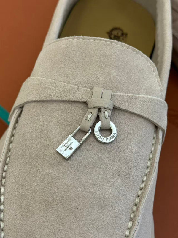 LP Summer Walk Loafers Light Gray in Sandblasted leather