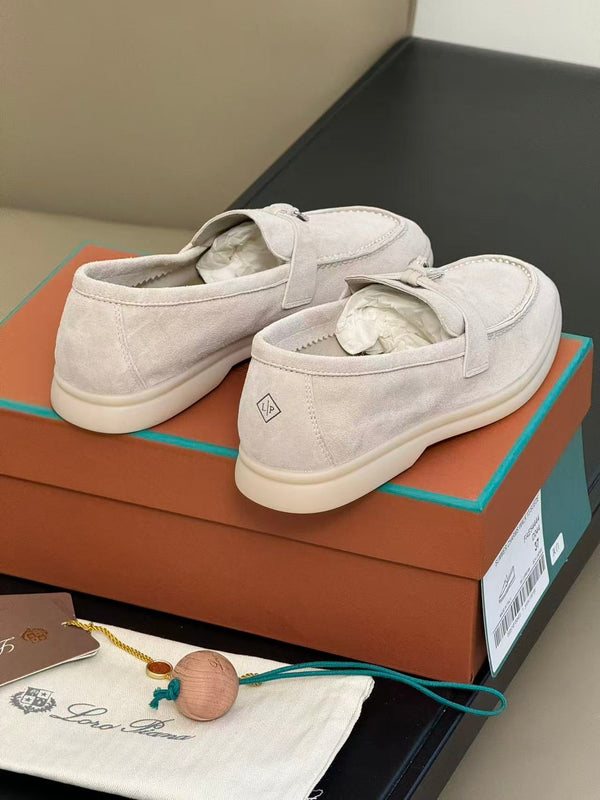 LP Summer Walk Loafers Light Gray in Sandblasted leather