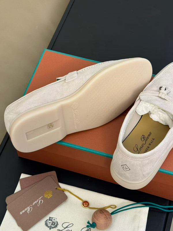 LP Summer Walk Loafers Light Gray in Sandblasted leather