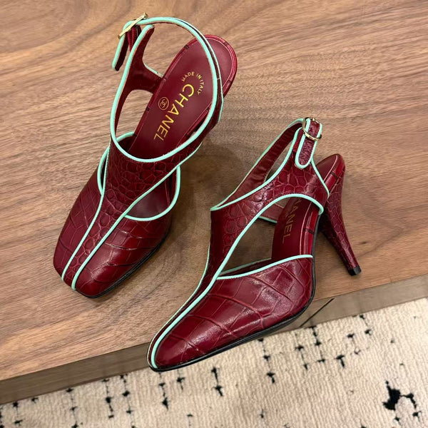 CC 2026 Slingback 9cm Burgundy Calfskin