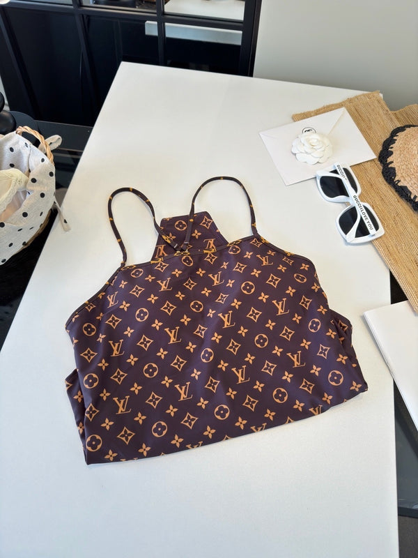 LV Swimsuit Brown in Nylon