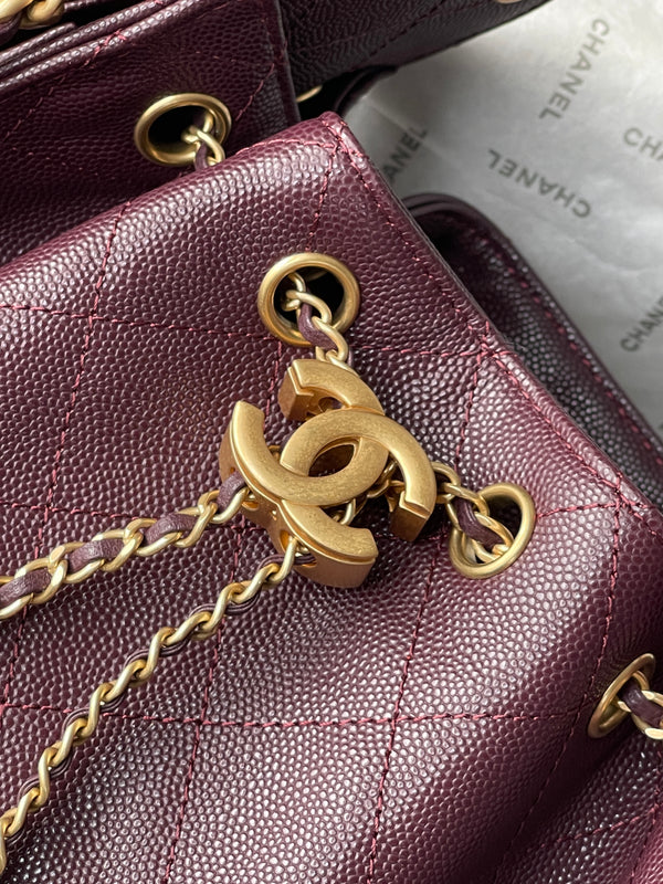 CC 26c Hobo Bag 30cm Burgundy Caviar Leather GHW