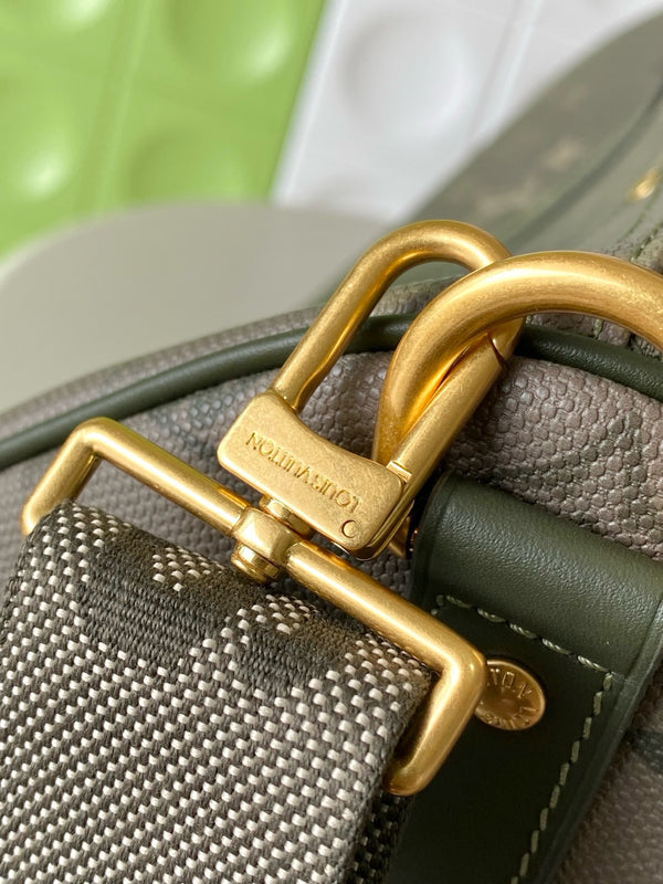 BLLV Keepall Bandoulière 45 Khaki Green Monogram Surplus Coated Canvas