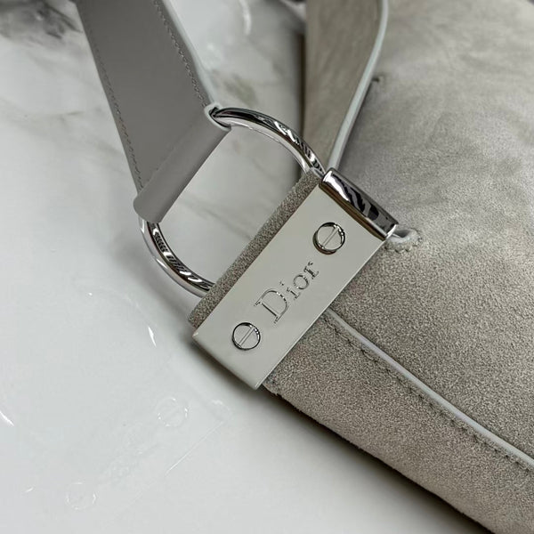 CD Diorly Shoulder Bag 31.5cm  Gris Pietro Suede Leather 158564