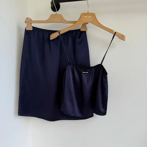 Miu 2026 Set Satin Navy 646105