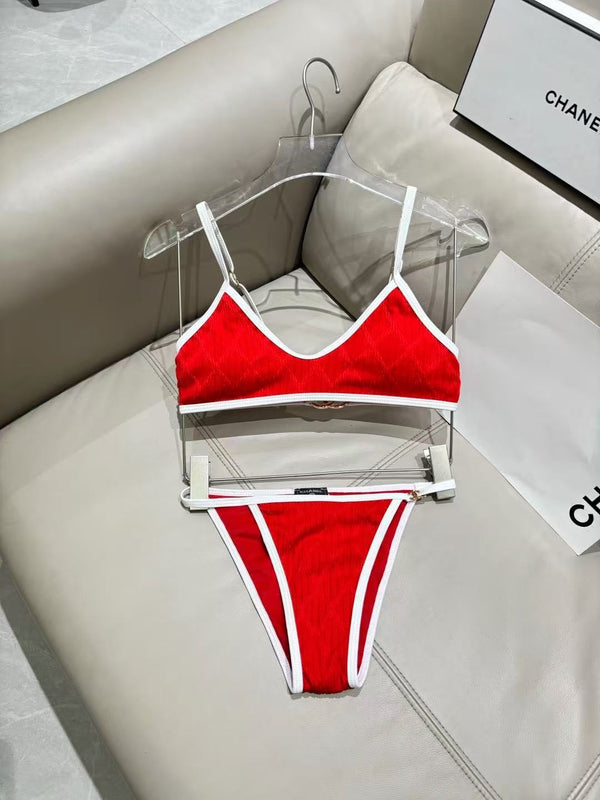 CC Two-piece Bikini Swimsuit Red