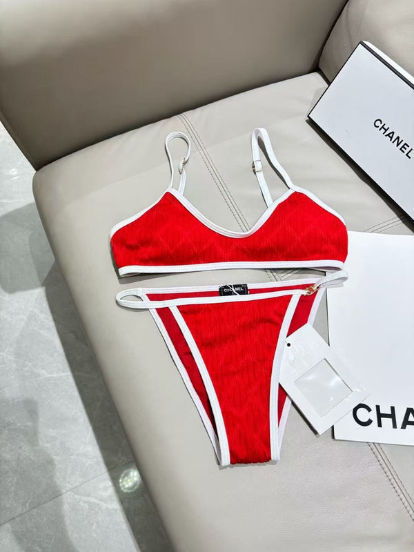 CC Two-piece Bikini Swimsuit Red