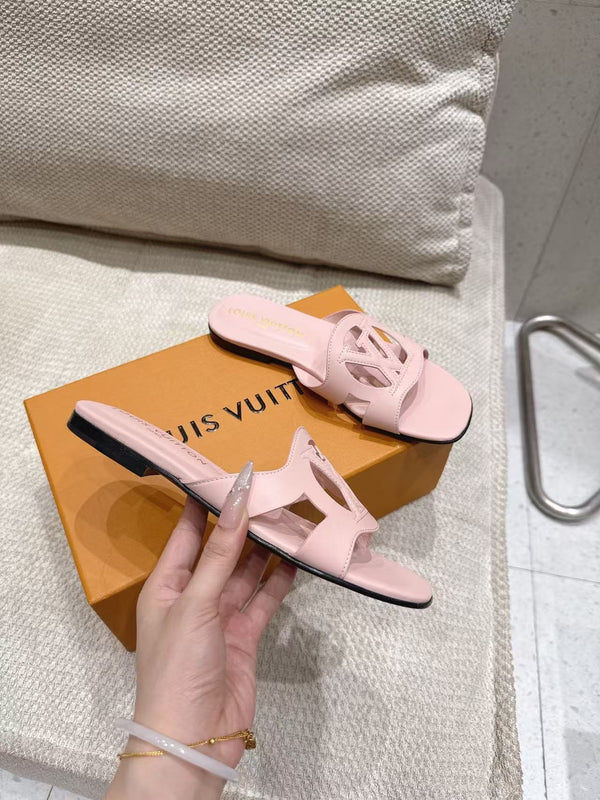 LV Isola Flat Mule Pink Calfskin