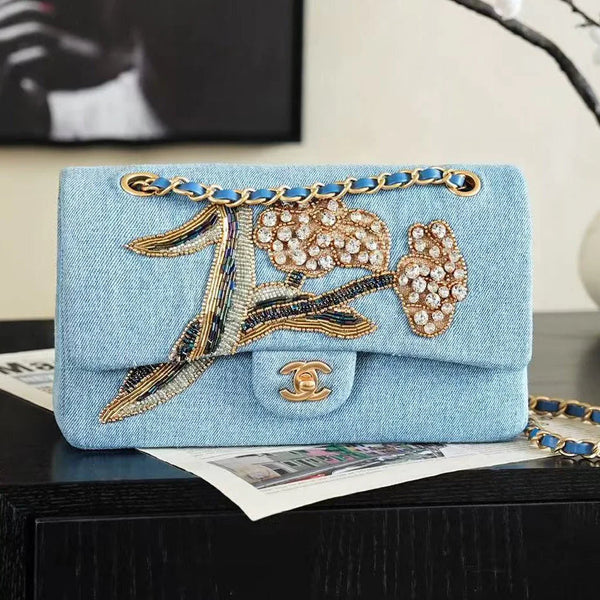 CC 2026 Classic 11.12 Bag 25.5cm Denim Leather