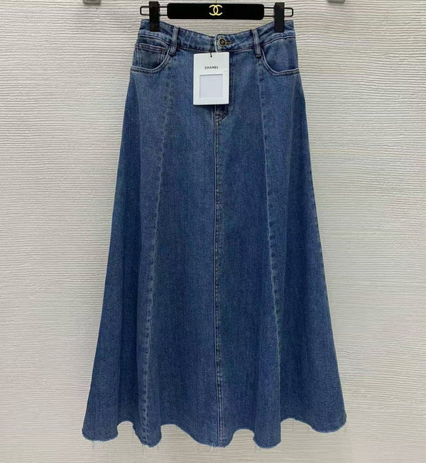 CC 2026 Maxi Skirt Blue Denim Cotton 411882