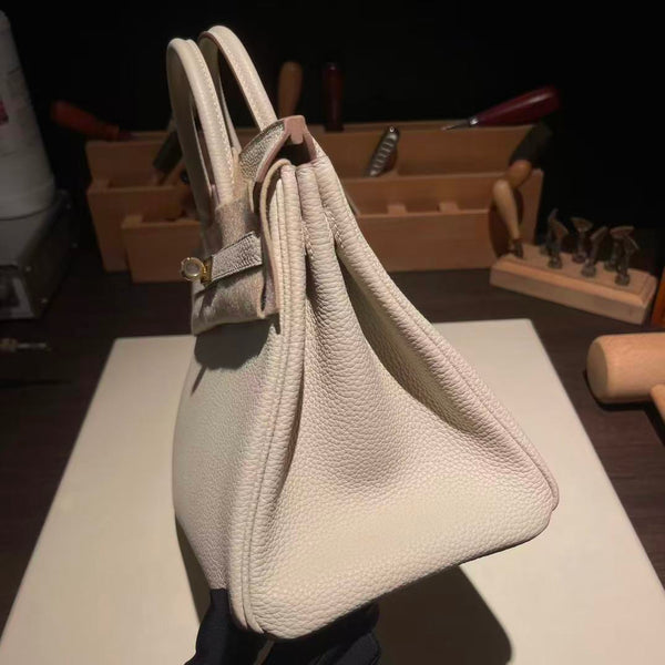 HM Birkin 25cm White Togo Leather Gold Hardware Best Version