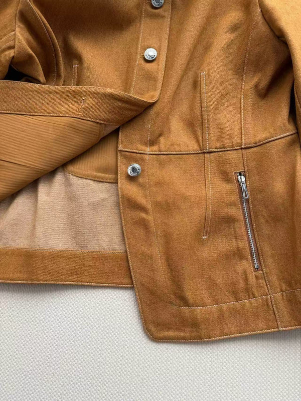 HM  Fitted Jacket Caramel Cotton