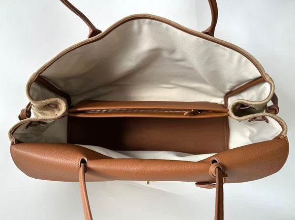 CC Métiers d’Art Shopping Bag 42cm Camel Brown Suede Grained Calfskin