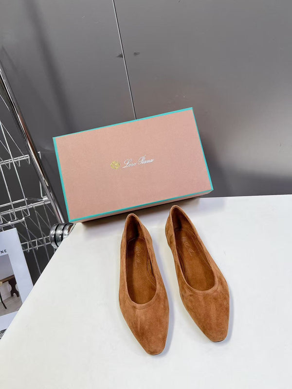 LP Primula Ballet Flat Camel Brown Suede