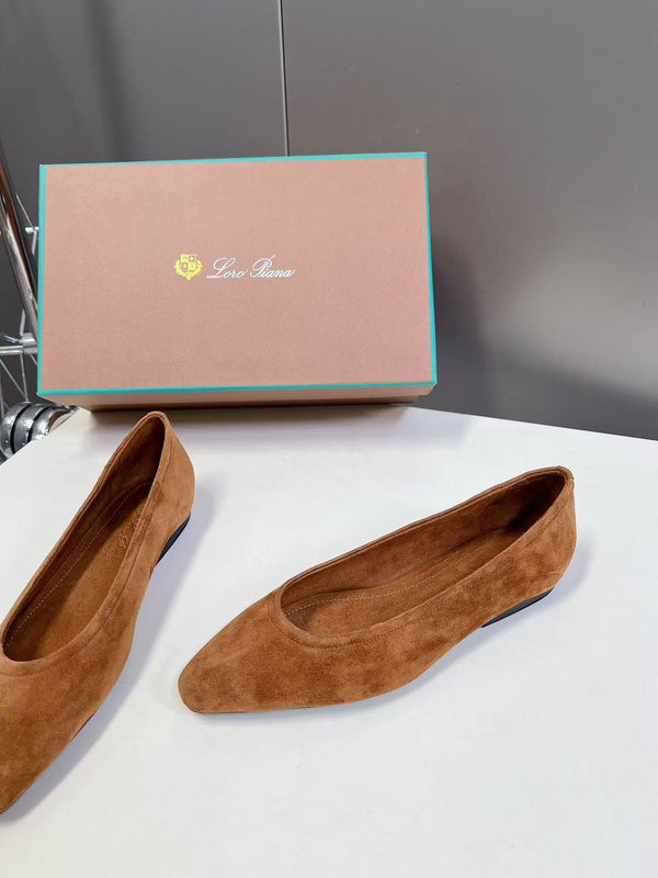 LP Primula Ballet Flat Camel Brown Suede