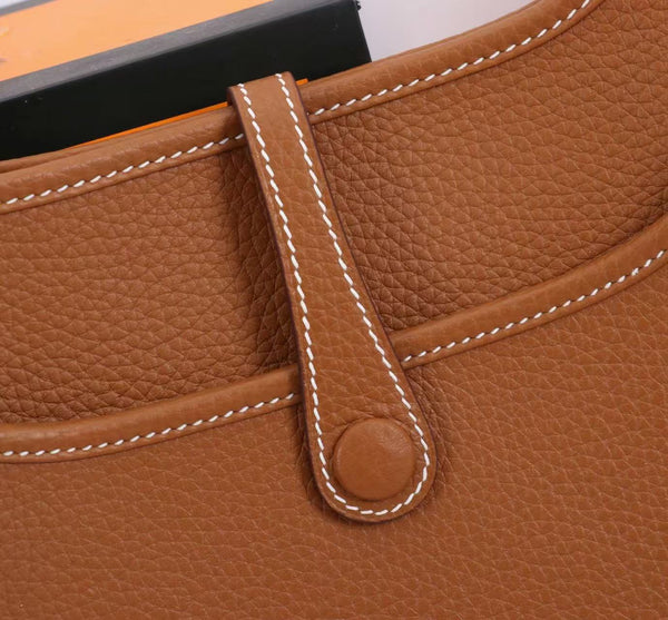 Hermes Mini Evelyne 23cm Brown Togo Leather Gold Hardware