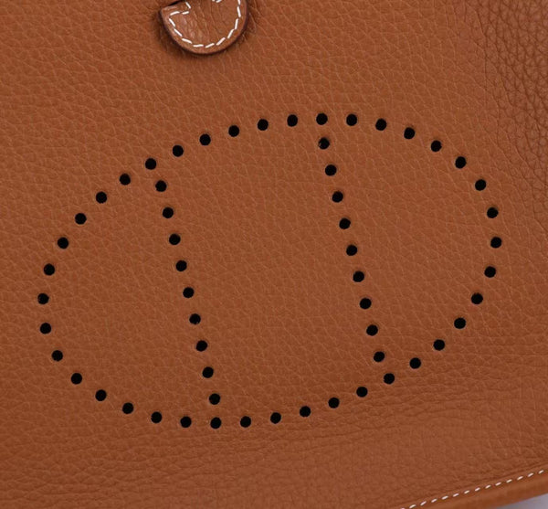 Hermes Mini Evelyne 23cm Brown Togo Leather Gold Hardware