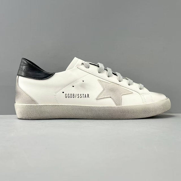 Golden Goose Super-Star White Leather with Black Heel Tab