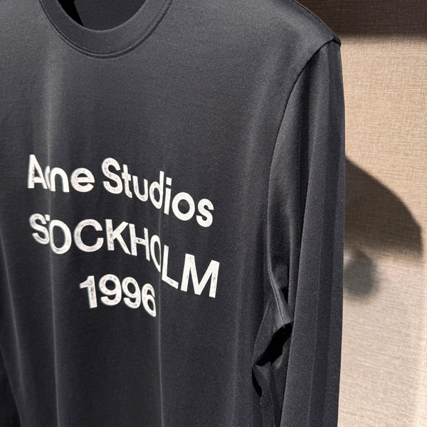 Acne Stockholm Long Sleeve T-Shirt Black Cotton