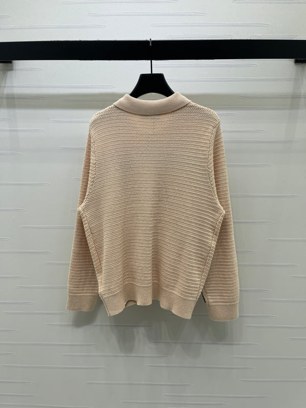 Miu Knit Zipper Cardigan Brown Wool Cashmere