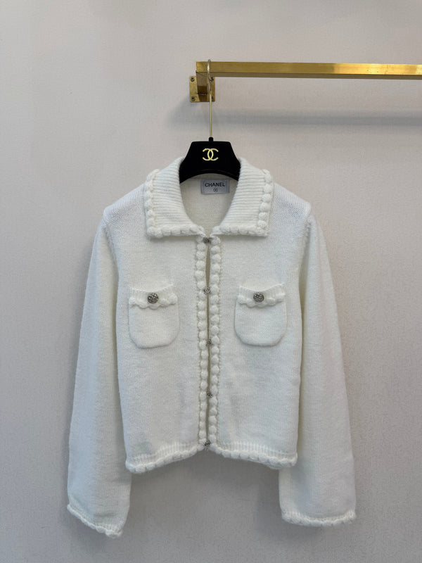 CC 26s Rhinestone Button Short Cardigan Jacket Wool 426209