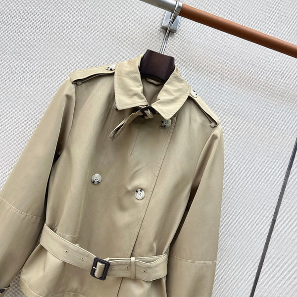 BRR Cropped Double-Breasted Trench Coat Cotton 427342