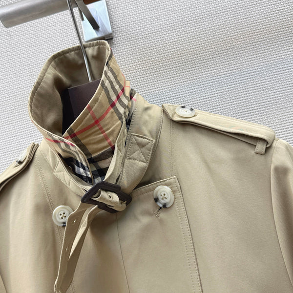 BRR Cropped Double-Breasted Trench Coat Cotton 427342