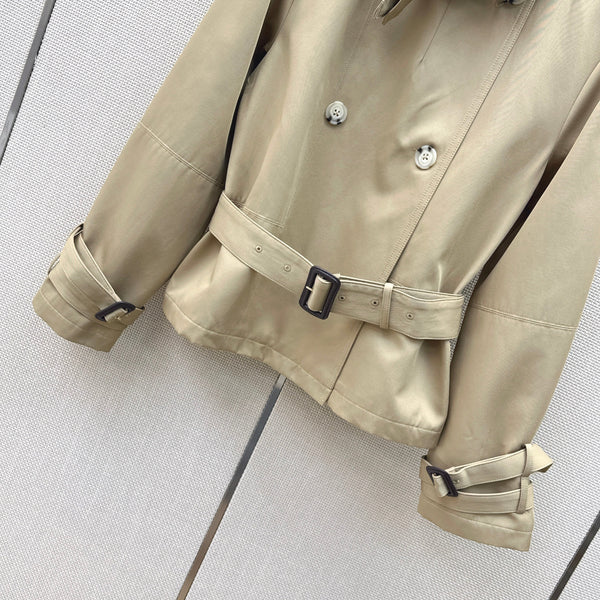 BRR Cropped Double-Breasted Trench Coat Cotton 427342