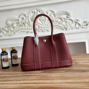HM Garden Party Bag 23cm Burgundy Calfskin