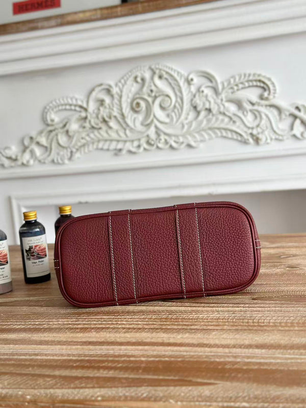 HM Garden Party Bag 23cm Burgundy Calfskin