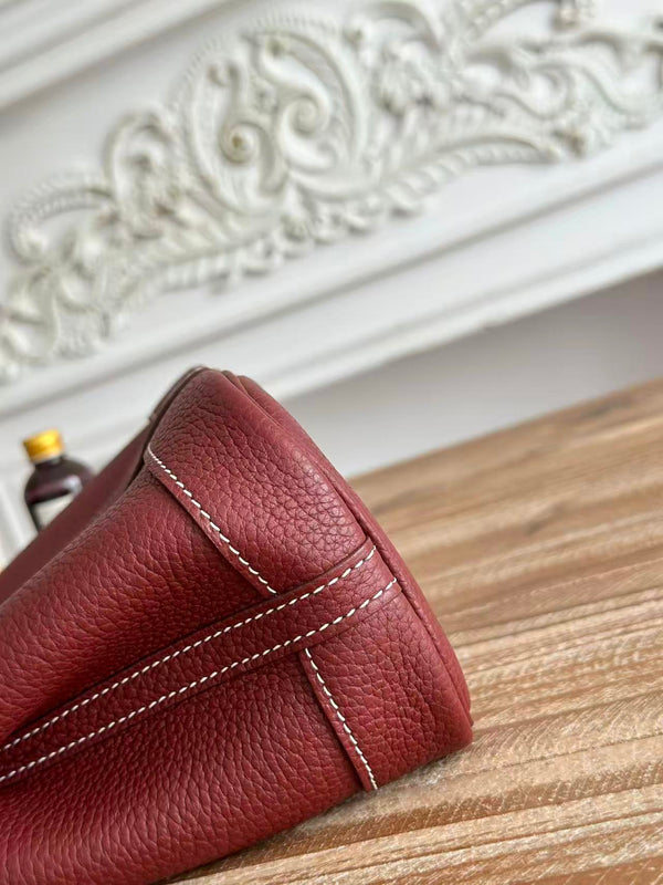HM Garden Party Bag 23cm Burgundy Calfskin