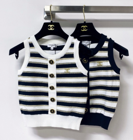 CC 2026 Striped Knit Vest Laine Wool 363124