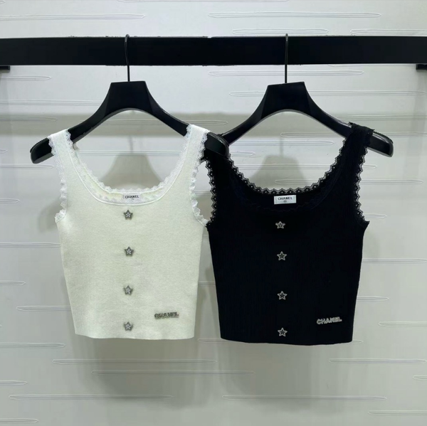 CC 2026 Lace-Trimmed Knit Vest Wool 771015