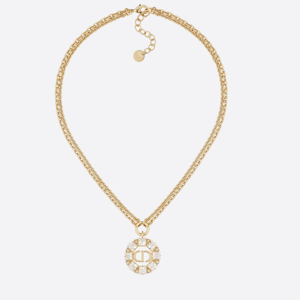 PETIT CD NECKLACE GOLD-FINISH METAL WITH WHITE AND SILVER