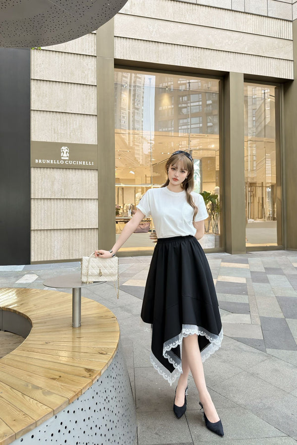 CD 26s Asymmetrical Skirt Black Polyester 363936