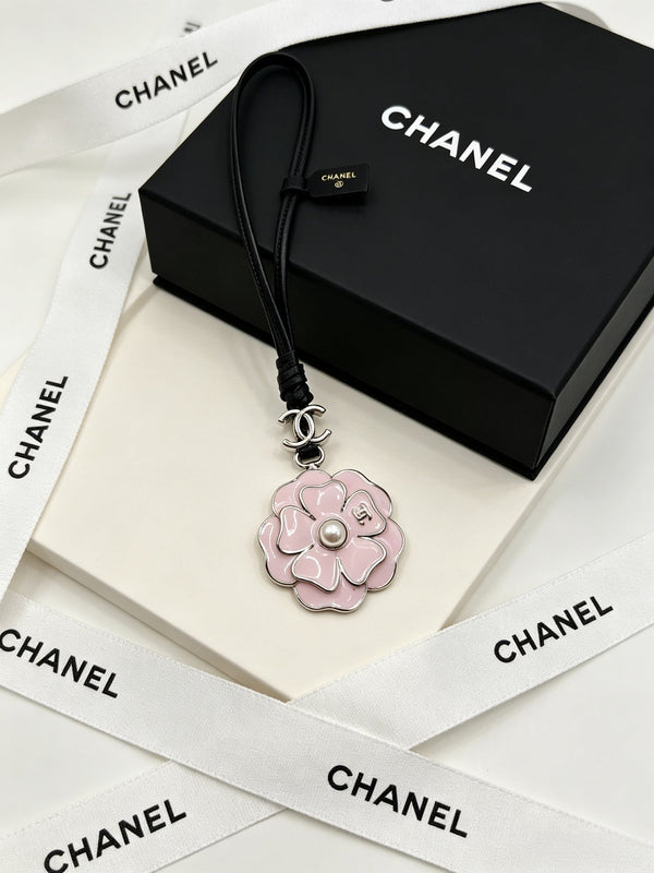 CC Camellia Leather Cord Charm