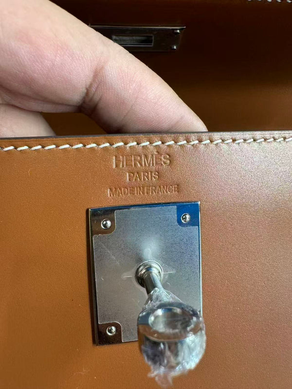 HM Birkin 25cm Brown Calfskin Sliver Hardware