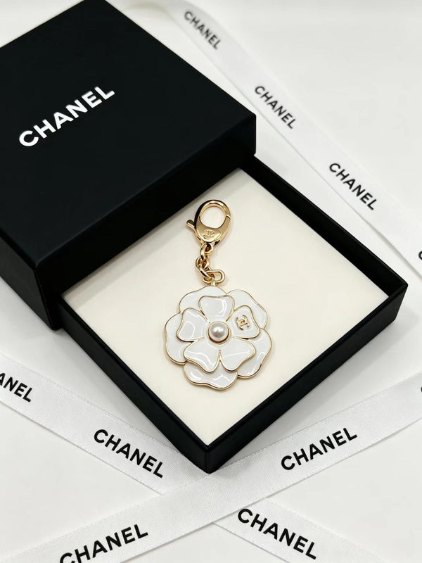 CC Camellia Charm With Pearl Accent