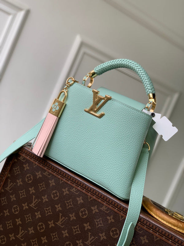 LV 2025 Capucines BB Bag Mint Green Taurillon Leather 347420