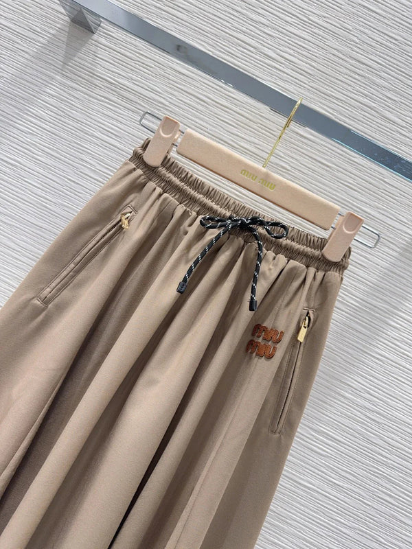 Miumiu 2026 Midi Skirt Black and Beige Polyester