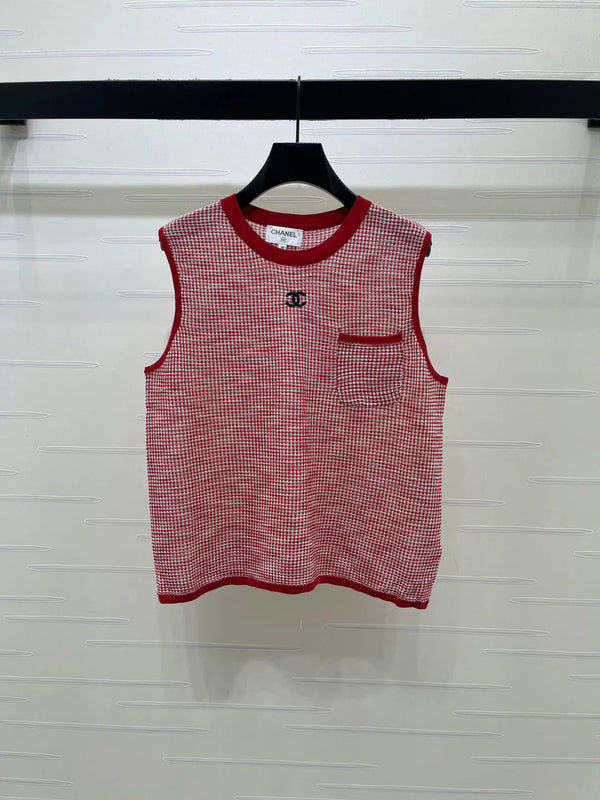 CC 2026 Plaid Knit Vest Wool 677744