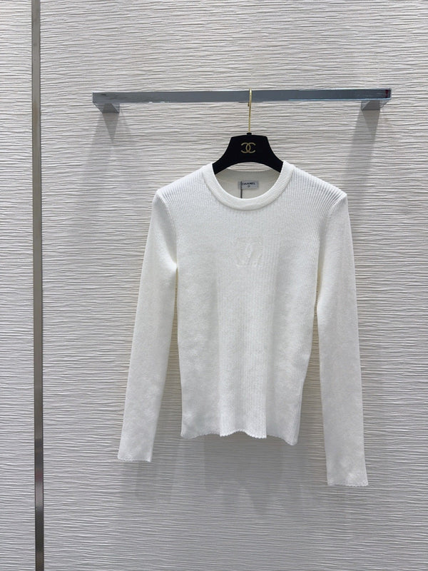 CC Ribbed Knit Crewneck Sweater Wool 426357
