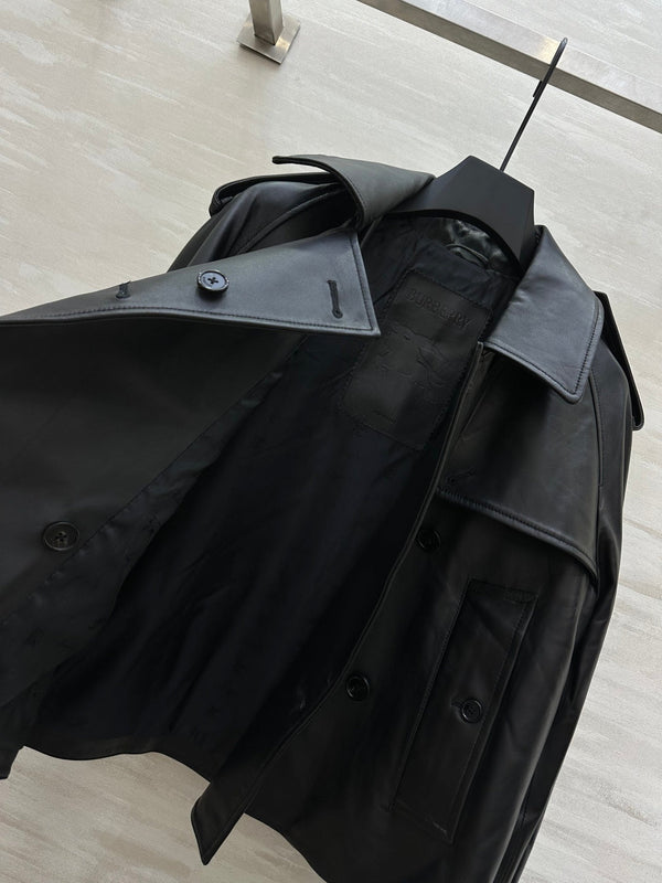 BRR Mayfair Trench Jacket Black Lambskin 427347