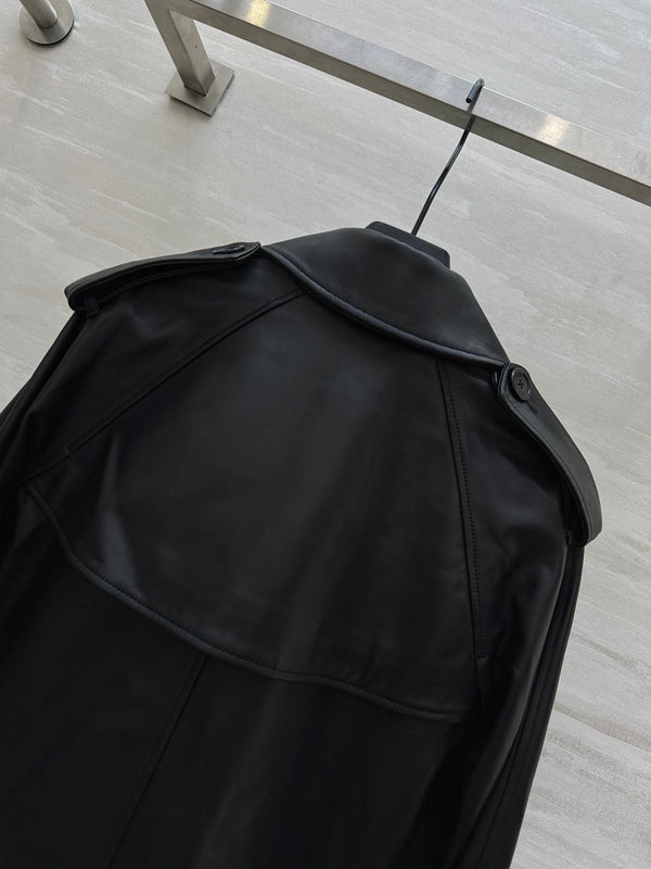 BRR Mayfair Trench Jacket Black Lambskin 427347