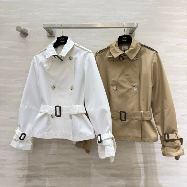 BRR Cropped Double-Breasted Trench Coat Cotton 427342