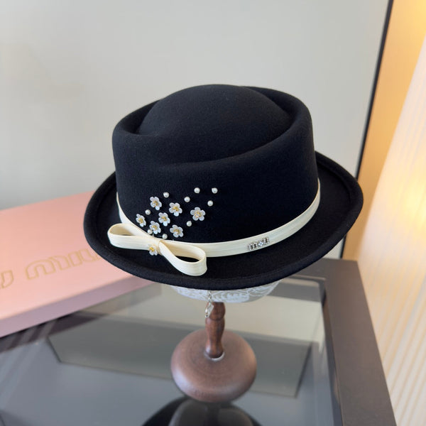 Miu Felt Hat With Ribbon And Flower 477646