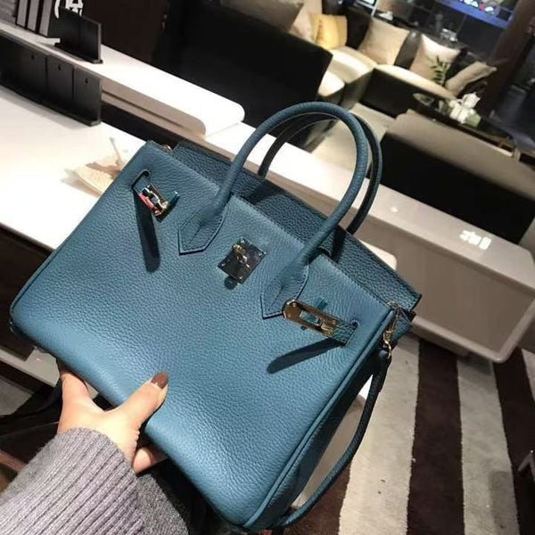 HM Birkin Bag 25cm Stale Blue Togo Leather SHW